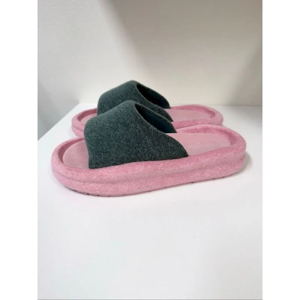 SKYLRK Rest Slide Bloop Fuzzy Pink Green Sandals Men's 8 US 41 EU